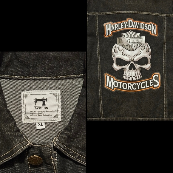Women's Harley-Davidson Black Denim Jacket - Picture 3 of 3